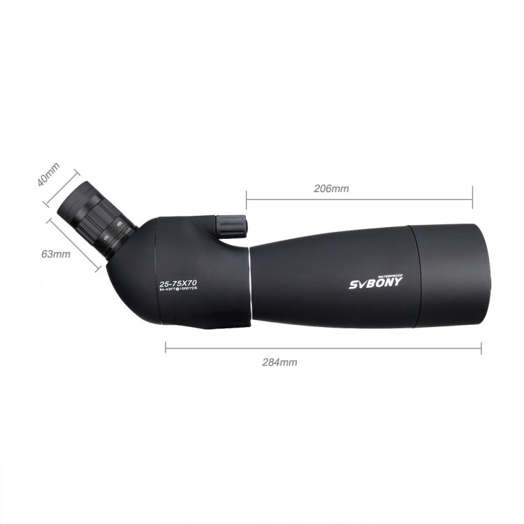 กล้องส่องนก SVBONY SV28 กำลังขยาย 25-75x70 กันน้ำ IP65 เลนส์ตา 21 มม.