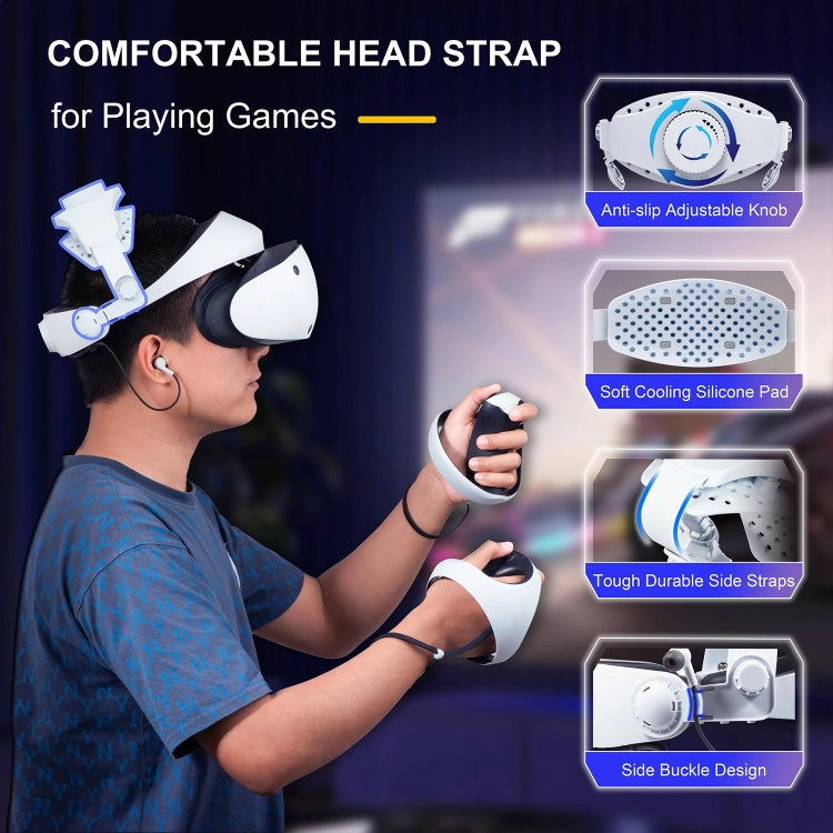 DEVASO สำหรับ PlayStation VR 2 สายคาดศีรษะ Elite แบบไม่ลื่น สบาย ลดน้ำหนัก สำหรับ PlayStation VR 2 ABS