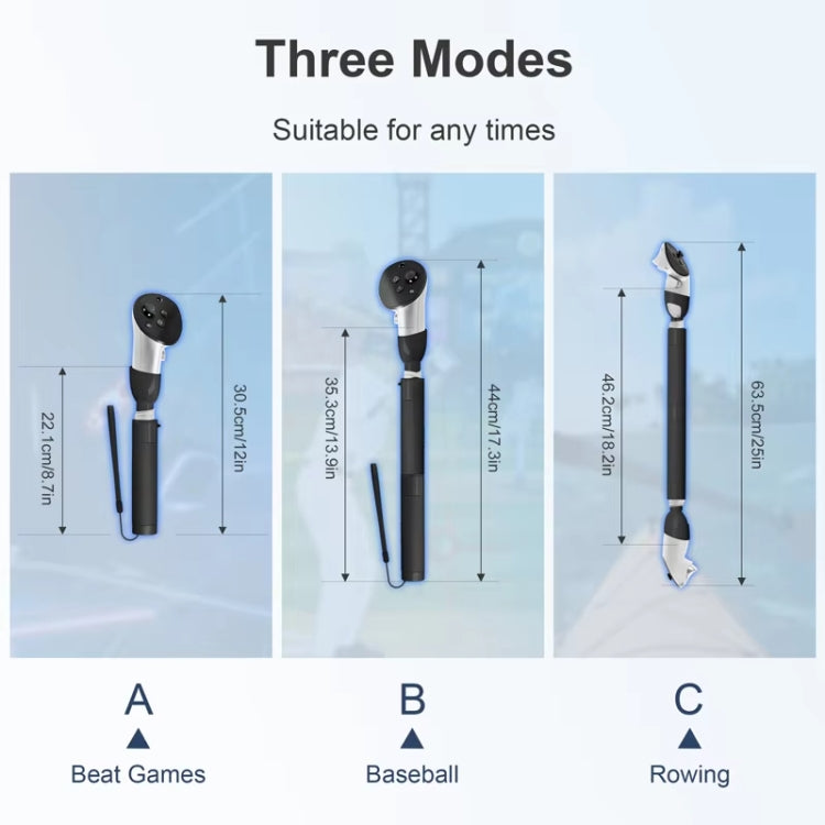 DEVASO สำหรับ Meta Quest 3S / 3 เกมดาบไฟ เกมกอล์ฟ เสาเสริม อุปกรณ์จับเบสบอล