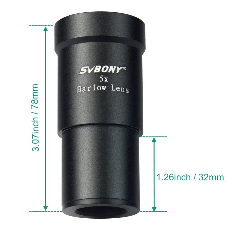 อุปกรณ์กล้องโทรทรรศน์ดาราศาสตร์ SVBONY F9102A ขยาย 5 เท่า ขนาด 1.25 นิ้ว F9102A