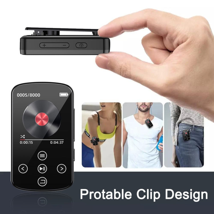 เครื่องเล่นเพลง MP3 บลูทูธ HIFI พร้อมคลิปกีฬา หน้าจอสัมผัส MP4 ไม่มีการ์ด TF, ความจุ 8GB, 16GB, 32GB, 64GB, 128GB