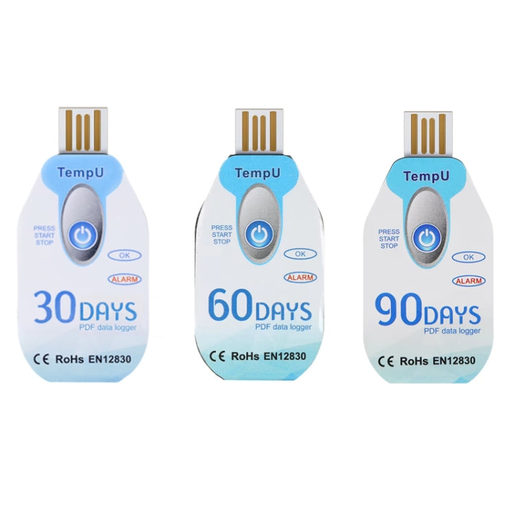 เครื่องบันทึกอุณหภูมิใช้ครั้งเดียว TempU สำหรับรถขนส่งโซ่เย็น, 30 วัน, 60 วัน, 90 วัน