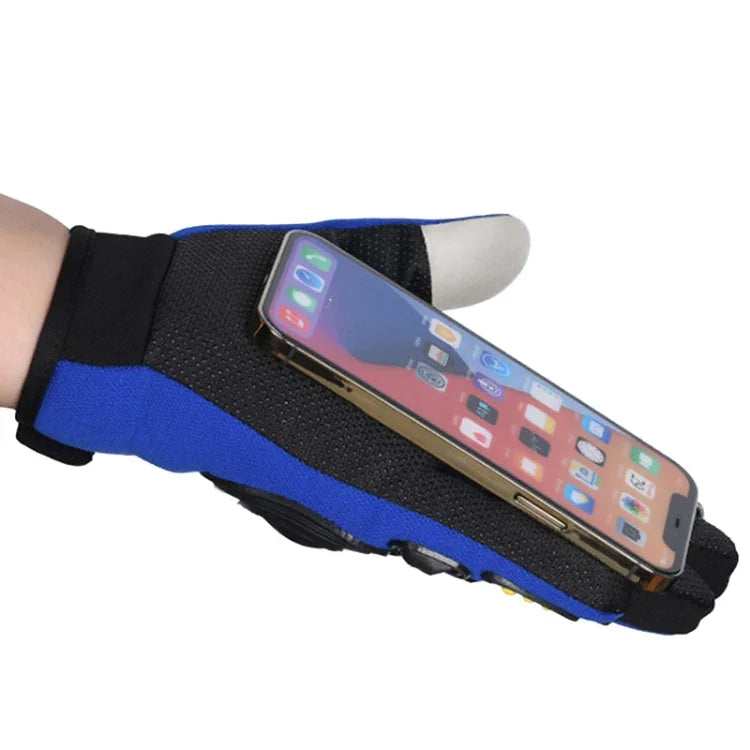 Motorcycle Gloves Men Riding Racing Anti-Slip Hard Shell Outdoor Full Finger Touchscreen Gloves, Average