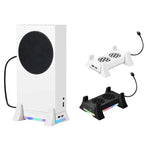พัดลมระบายความร้อนฐานเครื่องเล่น XBOX Series S พร้อมไฟ LED ในตัว, พัดลมระบายความร้อนฐานสีขาว, พัดลมระบายความร้อนฐานสีดำ