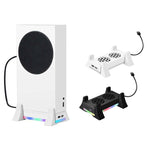 พัดลมระบายความร้อนฐานเครื่องเล่น XBOX Series S พร้อมไฟ LED ในตัว, พัดลมระบายความร้อนฐานสีขาว, พัดลมระบายความร้อนฐานสีดำ