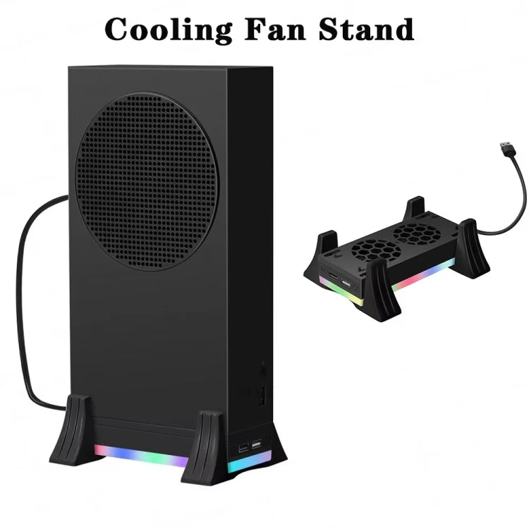 พัดลมระบายความร้อนฐานเครื่องเล่น XBOX Series S พร้อมไฟ LED ในตัว, พัดลมระบายความร้อนฐานสีขาว, พัดลมระบายความร้อนฐานสีดำ
