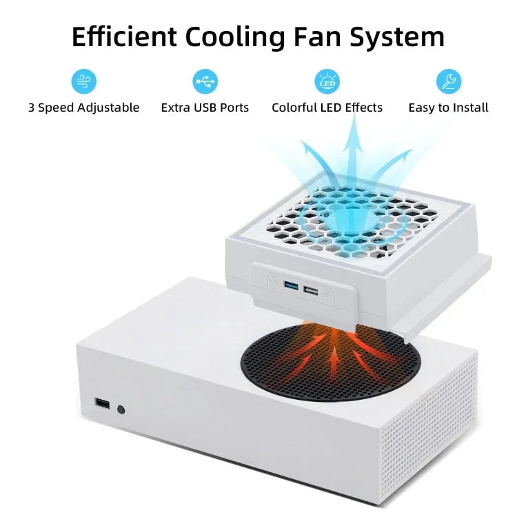 พัดลมระบายความร้อนติดข้างเครื่องสำหรับเครื่องเล่น XBOX Series S พร้อมไฟ RGB, สำหรับ XBOX Series S