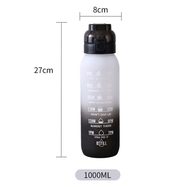 แก้วน้ำ Tritan ความจุ 1000ml สีไล่เฉด สำหรับกีฬากลางแจ้ง