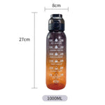 ขวดน้ำผลไม้ Tritan ความจุ 1000ml พร้อมหลอดดื่มและแหวนรสชาติ 7 แบบ
