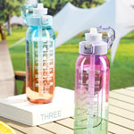 ขวดน้ำผลไม้ Tritan ความจุ 1000ml พร้อมหลอดดื่มและแหวนรสชาติ 7 แบบ