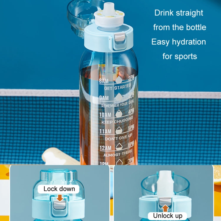 ขวดน้ำผลไม้ Tritan ความจุ 1000ml พร้อมหลอดดื่มและแหวนรสชาติ 7 แบบ