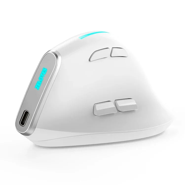 ZELOTES F36 เมาส์ไร้สายแนวตั้งแบบโปรแกรมได้ 9 ปุ่ม พร้อมการจับที่ถนัดมือ Bluetooth คู่ + 2.4G, F36 (สีขาว), F36 (สีดำ)