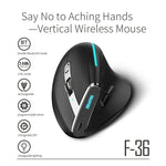 ZELOTES F36 เมาส์ไร้สายแนวตั้งแบบโปรแกรมได้ 9 ปุ่ม พร้อมการจับที่ถนัดมือ Bluetooth คู่ + 2.4G, F36 (สีขาว), F36 (สีดำ)