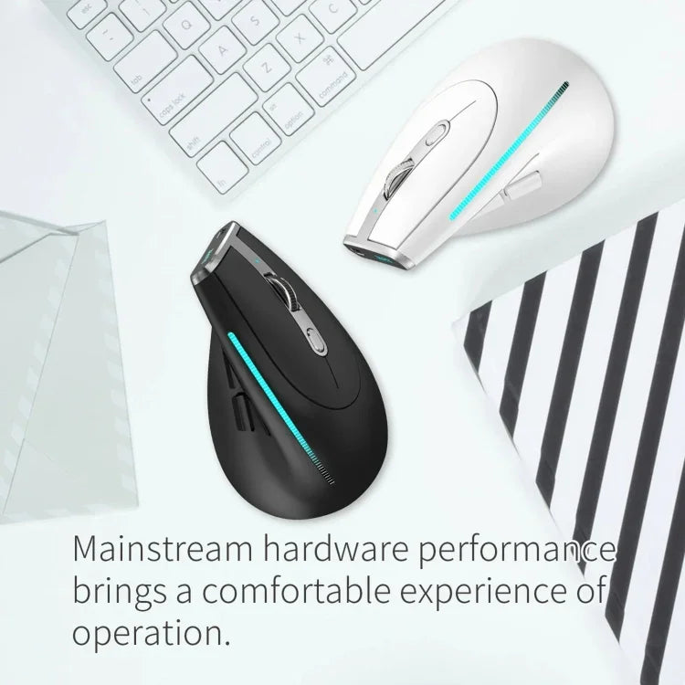 ZELOTES F36 เมาส์ไร้สายแนวตั้งแบบโปรแกรมได้ 9 ปุ่ม พร้อมการจับที่ถนัดมือ Bluetooth คู่ + 2.4G, F36 (สีขาว), F36 (สีดำ)