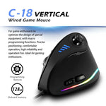 ZELOTES C18 เมาส์เกมแบบมีสายแนวตั้ง 11 ปุ่ม พร้อมไฟ RGB จอยสติ๊กโปรแกรมได้ จับถนัดมือ, C18