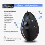 ZELOTES C18 เมาส์เกมแบบมีสายแนวตั้ง 11 ปุ่ม พร้อมไฟ RGB จอยสติ๊กโปรแกรมได้ จับถนัดมือ, C18