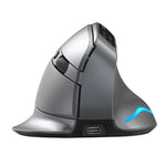 ZELOTES F-26C เมาส์ไร้สายแนวตั้ง 8 ปุ่ม โหมดคู่ 2.4G+Bluetooth พร้อมจอแสดงผล LED, F-26C