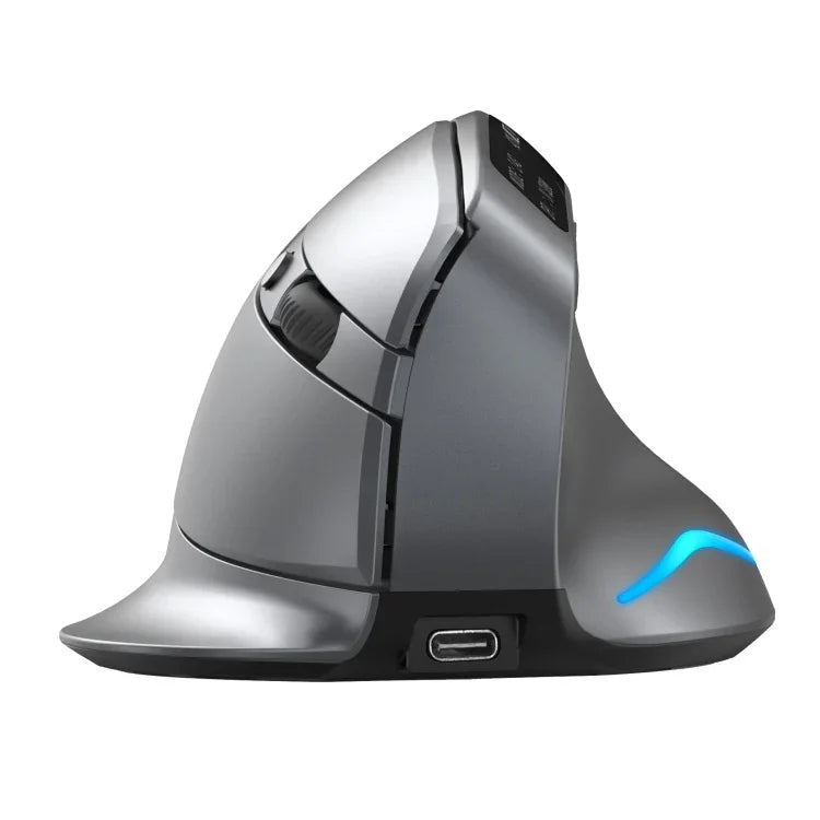 ZELOTES F-26C เมาส์ไร้สายแนวตั้ง 8 ปุ่ม โหมดคู่ 2.4G+Bluetooth พร้อมจอแสดงผล LED, F-26C