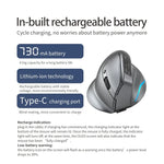 ZELOTES F-26C เมาส์ไร้สายแนวตั้ง 8 ปุ่ม โหมดคู่ 2.4G+Bluetooth พร้อมจอแสดงผล LED, F-26C