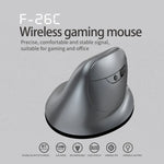 ZELOTES F-26C เมาส์ไร้สายแนวตั้ง 8 ปุ่ม โหมดคู่ 2.4G+Bluetooth พร้อมจอแสดงผล LED, F-26C