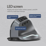 ZELOTES F-26C เมาส์ไร้สายแนวตั้ง 8 ปุ่ม โหมดคู่ 2.4G+Bluetooth พร้อมจอแสดงผล LED, F-26C