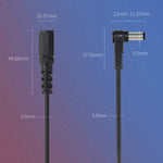 ชุดสายอะแดปเตอร์ DC 5.5 x 2.1 มม. แบบตรงเป็นงอ ตัวผู้เป็นตัวเมีย สายต่อขยายสายไฟ, B1-2