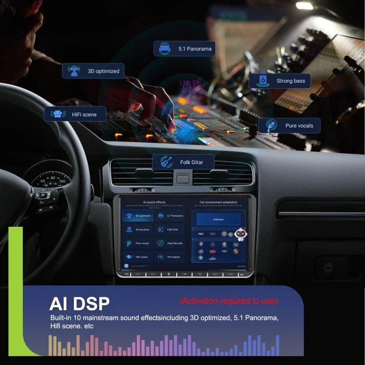 For Volkswagen 4+64G Multimedia Player Android 13 System, 7-inch, 9-inch