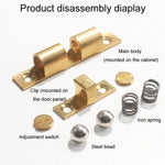 2pcs Cabinet Magnetic Spring Buckle Ball Door Sucker, Small Gold, Medium Gold, Large Gold, Extra Large Gold, Small Silver, Medium Silver, Large Silver, Extra Large Silver