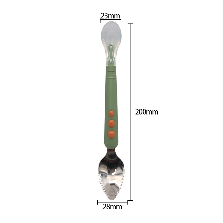 Multi-function Double-head Baby Food Spoon Baby Tableware Fruit Scraper Spoon