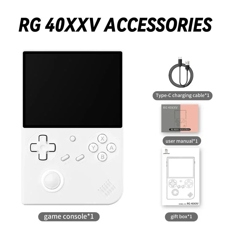เครื่องเล่นเกมพกพา ANBERNIC RG40XXV หน้าจอ HD แนวตั้ง พร้อมจอยสติ๊กและไฟแสงรอบข้าง, ความจุ 64GB, 64GB+128GB, 64GB+256GB