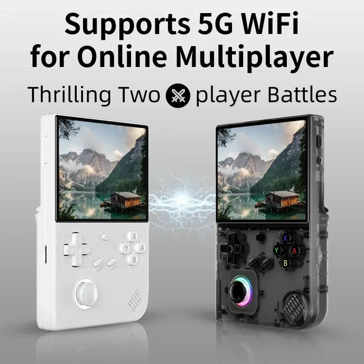 เครื่องเล่นเกมพกพา ANBERNIC RG40XXV หน้าจอ HD แนวตั้ง พร้อมจอยสติ๊กและไฟแสงรอบข้าง, ความจุ 64GB, 64GB+128GB, 64GB+256GB
