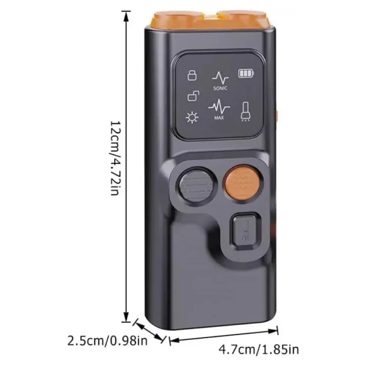 เครื่องป้องกันสุนัขหยุดเห่าอัลตราโซนิกหัวคู่ พร้อมไฟ LED กำลังสูง P7