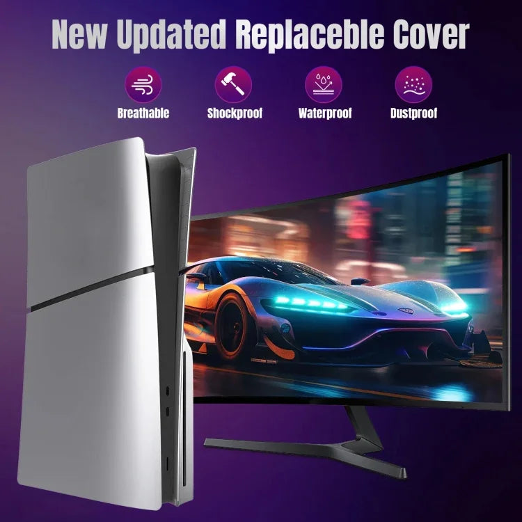 ฝาครอบเปลี่ยนสำหรับ PS5 Slim แบบถอดได้ ปกป้องเครื่อง, รุ่นดิสก์สีดำ, รุ่นดิจิทัลสีดำ, รุ่นดิสก์สีขาว, รุ่นดิจิทัลสีขาว, รุ่นดิสก์สีเทา, รุ่นดิจิทัลสีเทา