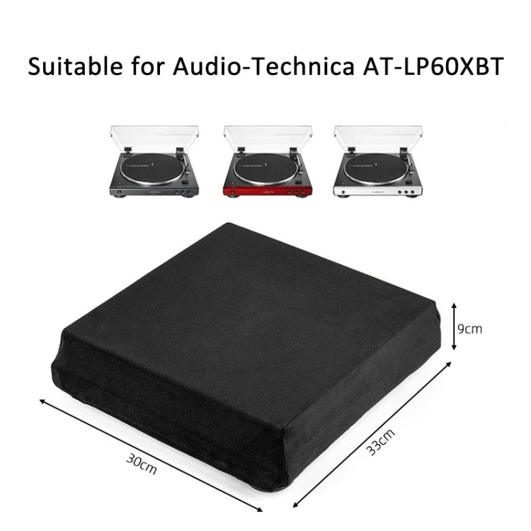 ปลอกผ้าฟลีซกันฝุ่นสำหรับเครื่องเล่นแผ่นเสียง Audio-Technica AT-LP60XBT พร้อมสายยางยืด, ปลอกกันฝุ่น AT-LP60XBT