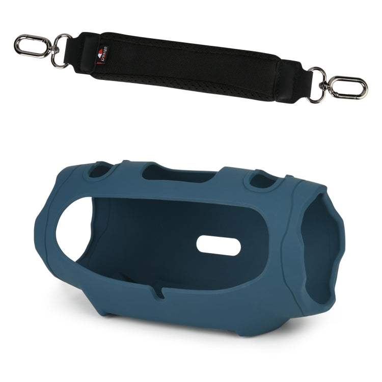 For JBL Xtreme 4 Speaker Silicone Case with Decompression Carrying Strap Portable Protective Shell, With Handle Black, With Handle Blue, With Handle Green