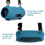 เคสซิลิโคนสำหรับลำโพง JBL Charge 5 พร้อมสายสะพาย สีดำ, สีน้ำเงิน