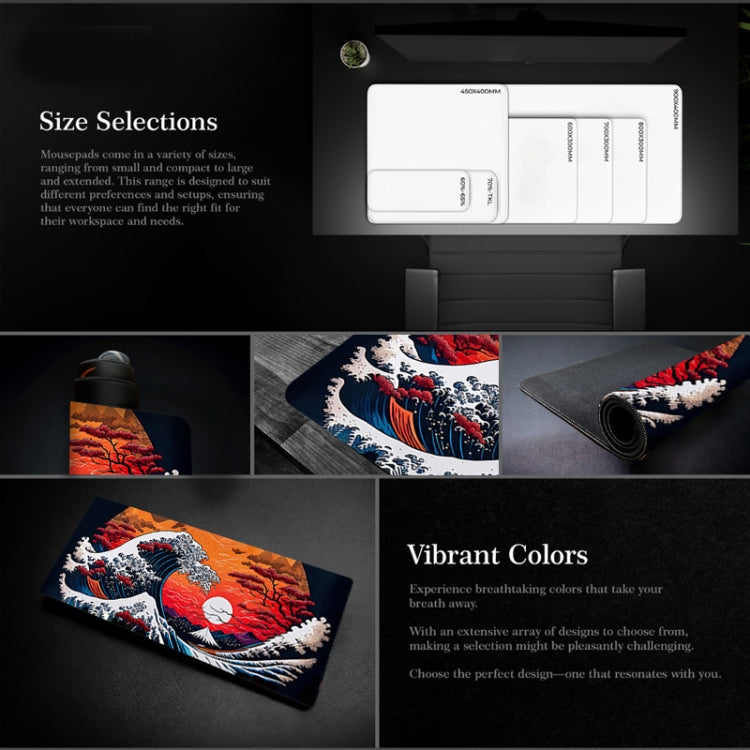 แผ่นรองเมาส์ Big Wave แบบยางกันลื่น ขนาด 300x600x2mm, 300x700x3mm, 300x800x2mm, 300x800x3mm, 400x900x2mm, 400x900x3mm