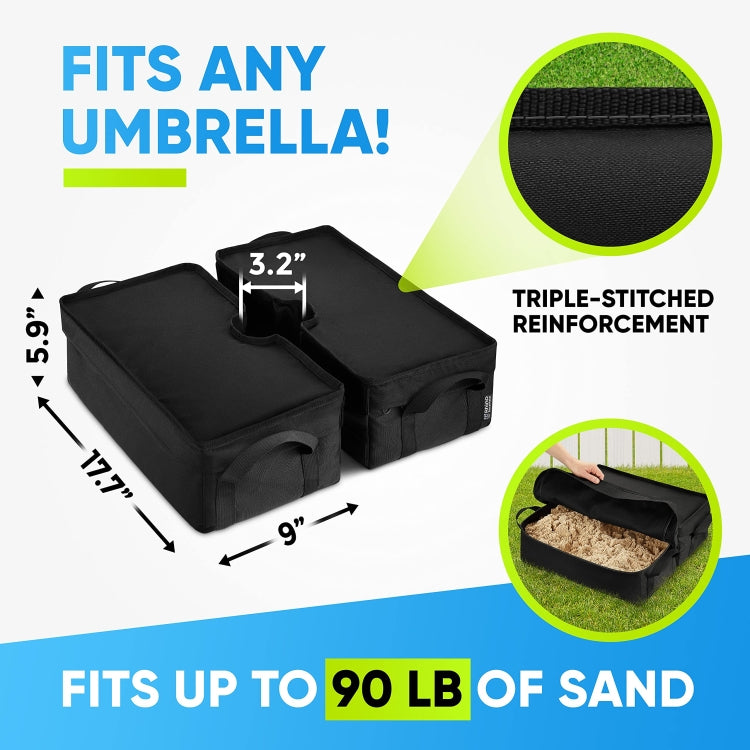 Patio Parasol Fixed Sandbag Oxford Cloth Waterproof Cover, Split Square