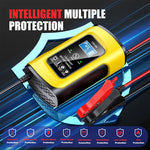 FOXSUR 12V8A SUV Car Motorcycle Intelligent Repair Type Lead-acid Battery Charger, EU Plug, US Plug, UK Plug