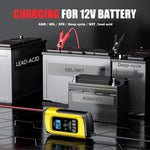 FOXSUR 12V8A SUV Car Motorcycle Intelligent Repair Type Lead-acid Battery Charger, EU Plug, US Plug, UK Plug