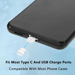 USB-C Charging Port Phone Dust Plug Lanyard Cleaning Brush Set