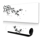 แผ่นรองเมาส์ลายภาพวาดหมึกดอกซากุระ ยางกันลื่น ขนาด 300x600x2mm, 300x700x2mm, 300x800x2mm, 400x900x2mm