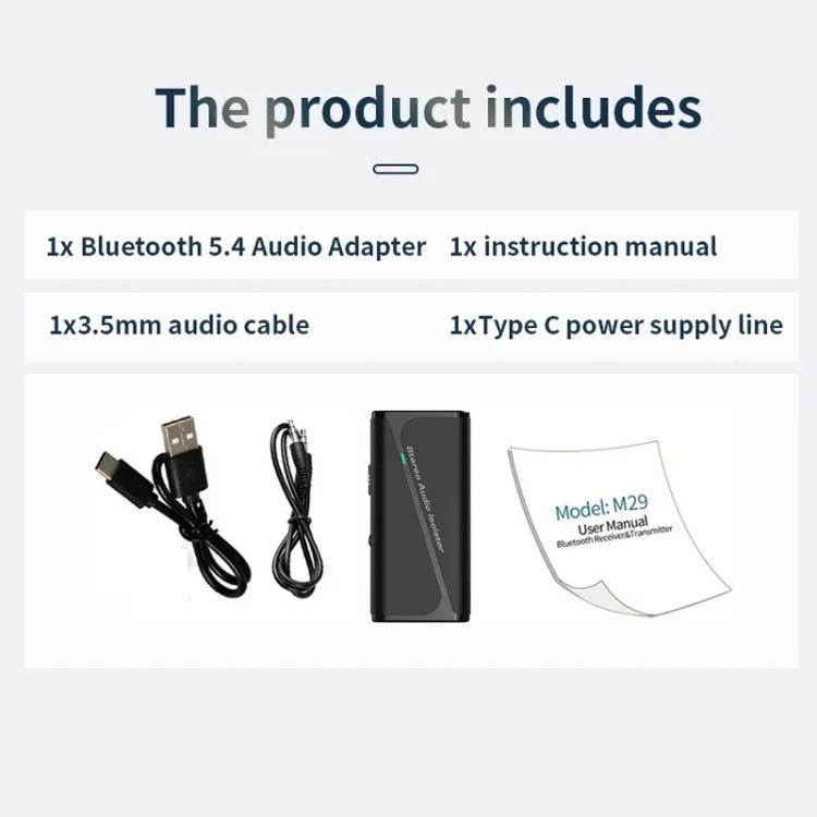 เครื่องรับสัญญาณ Bluetooth 5.4 ลดเสียงรบกวนและป้องกันสัญญาณรบกวน M29
