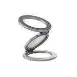 Foldable Double-sided Magnetic Phone Holder Gym Car Universal Stand, Mirror Type Black, Mirror Type Silver