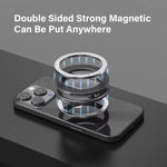 Foldable Double-sided Magnetic Phone Holder Gym Car Universal Stand, Mirror Type Black, Mirror Type Silver