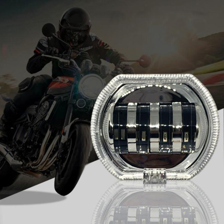 Motorcycle Electric Vehicle General Modification LED Headlight 4 Beads Double Lens Lamps, Blue Aperture+Red Devil Eye, Ice Blue Aperture+Red Devil Eye, Green Aperture+Red Devil Eye, Yellow Aperture+Red Devil Eye, White Aperture+Blue Devil Eye          ...