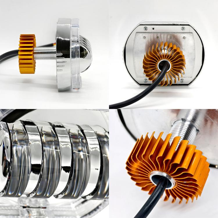 Motorcycle Electric Vehicle General Modification LED Headlight 4 Beads Double Lens Lamps, Blue Aperture+Red Devil Eye, Ice Blue Aperture+Red Devil Eye, Green Aperture+Red Devil Eye, Yellow Aperture+Red Devil Eye, White Aperture+Blue Devil Eye          ...