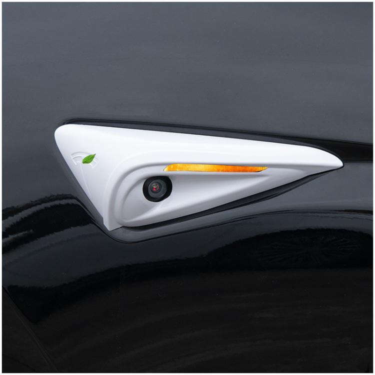 For Tesla 2024 Model 3 Fenders Side Labels Camera Cover Stickers, Glossy Carbon Fiber Texture, Matt Carbon Fiber Texture, Piano Paint Bright Black, Frosted Matt Black, Bright Red