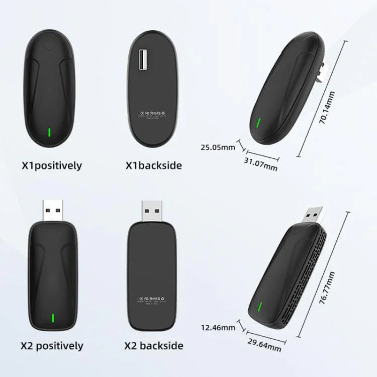 อะแดปเตอร์กล่องแปลง Carplay แบบมีสายเป็นไร้สาย สำหรับเชื่อมต่อรถยนต์ Android, MINI SE X1AIR สีดำ, MINI SE X2AIR สีดำ