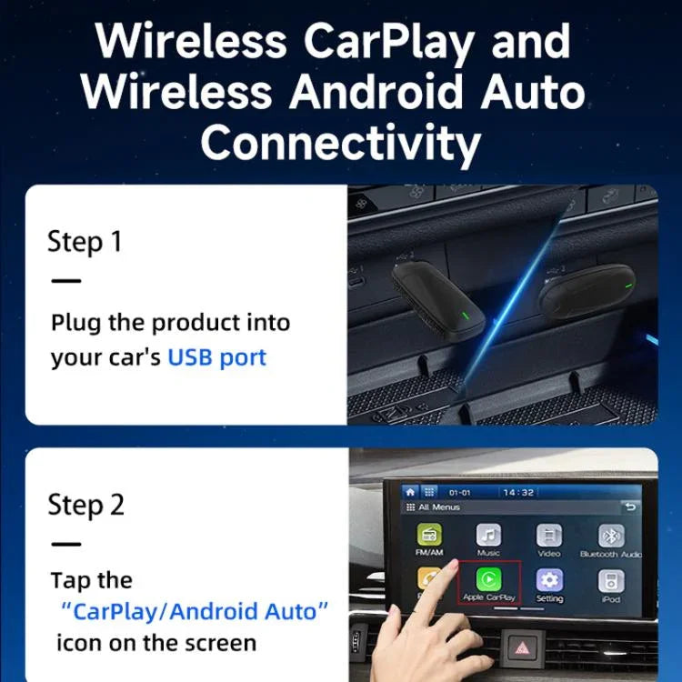 อะแดปเตอร์กล่องแปลง Carplay แบบมีสายเป็นไร้สาย สำหรับเชื่อมต่อรถยนต์ Android, MINI SE X1AIR สีดำ, MINI SE X2AIR สีดำ
